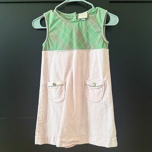 The Beaufort Bonnet Company Green Plaid and Pink Pocket Dress